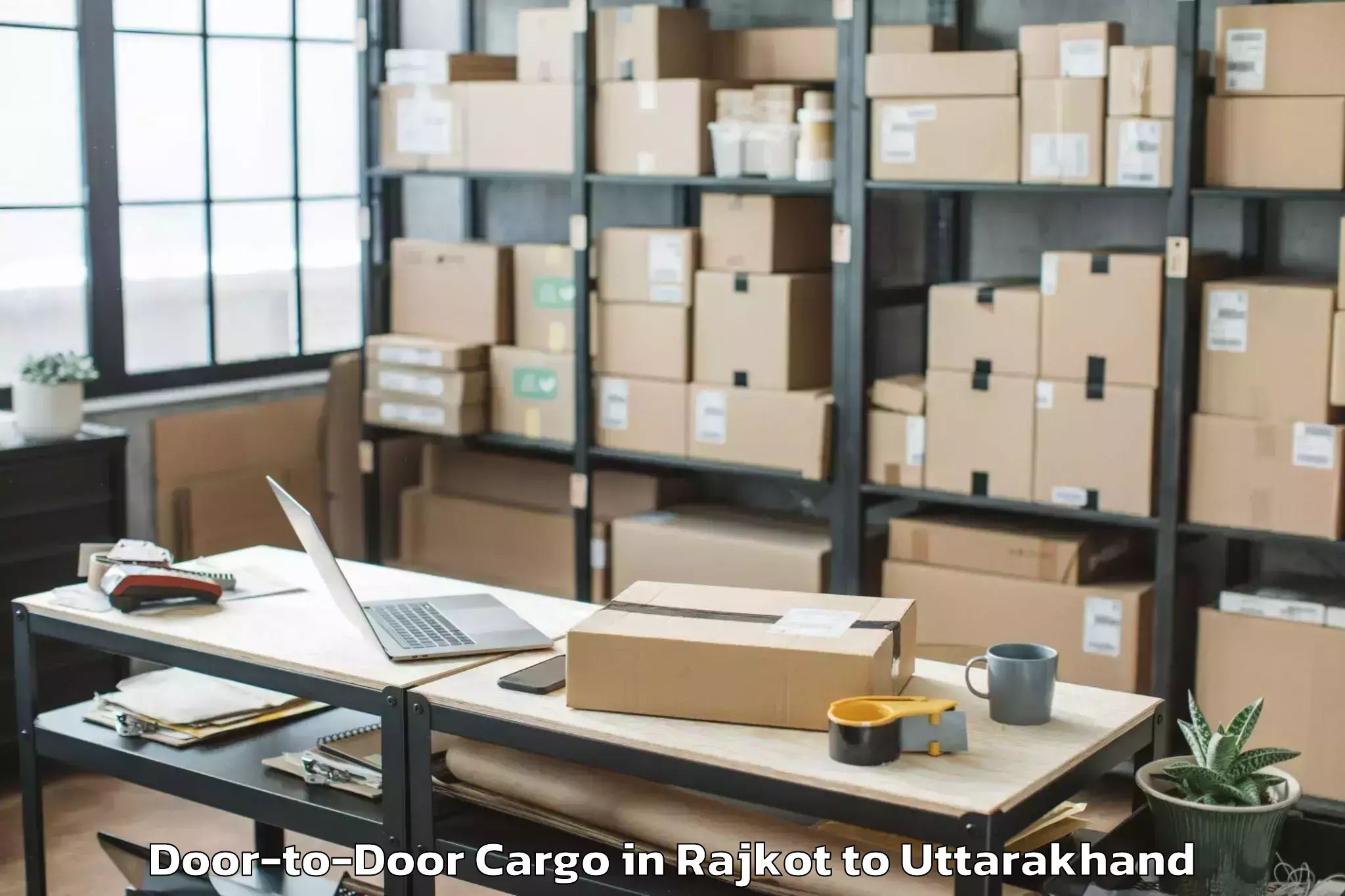 Top Rajkot to Gairsain Door To Door Cargo Available